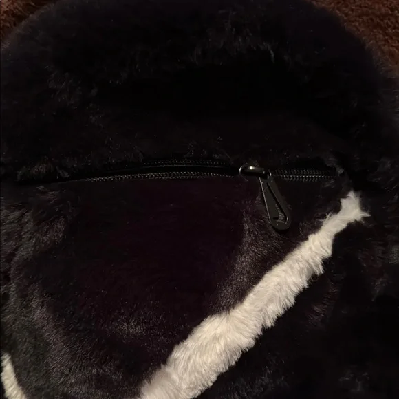 Nike Faux Fur Backpack in Black and White - Picture 4 of 4